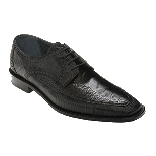 David X Monte Ostrich & Lizard Shoes Black