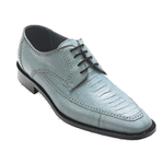 David X Monte Ostrich & Lizard Shoes Light Blue