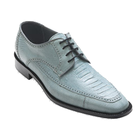 David X Monte Ostrich & Lizard Shoes Light Blue