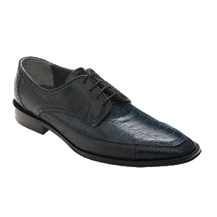 David X Monte Ostrich & Lizard Shoes Navy