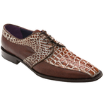 David X Monza Crocodile & Lizard Shoes Cognac