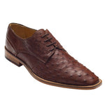 David X Orlando Ostrich Lace Up Shoes Brown