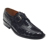 David X Paulo Ostrich Monk Strap Shoes Black