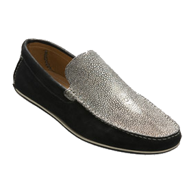 David X Stingray Loafers Silver & Black