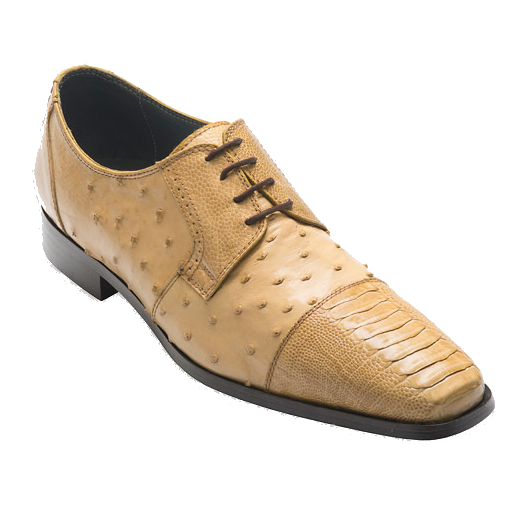 David X Ricardo Ostrich Cap Toe Shoes Beige