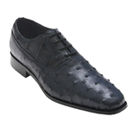 David X Tito Ostrich & Caiman Oxfords Blue