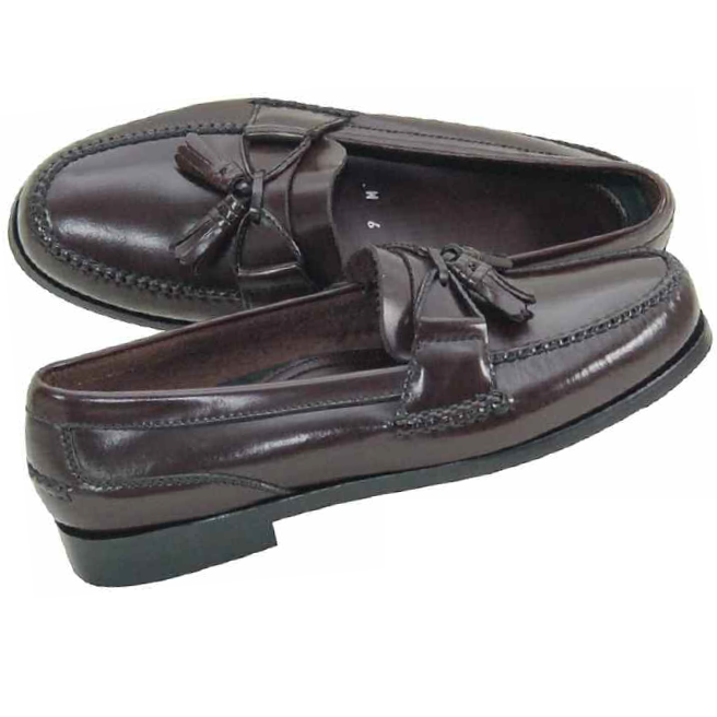 David Spencer Romeo Polished Tassel Loafers Burgundy