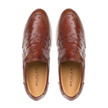 Mezlan Ostrich Slip-On Sneaker Cognac