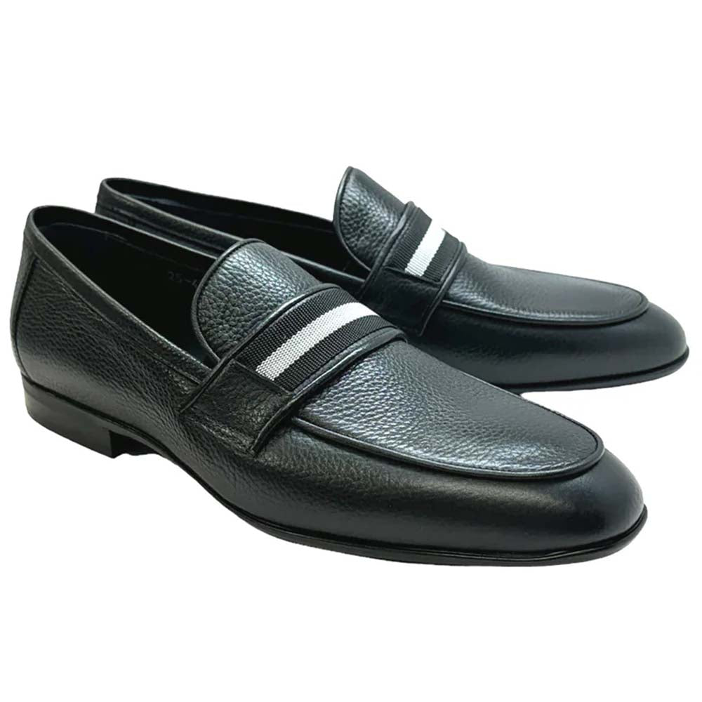 Corrente P00083 Depp Deerskin Loafers Black