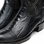 Marco Di Milano Denver Ostrich Leg Round Toe Cowboy Boot Black