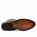 Marco Di Milano Denver Ostrich Leg Round Toe Cowboy Boot Brown