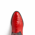 Marco Di Milano Denver Ostrich Leg Round Toe Cowboy Boot Red