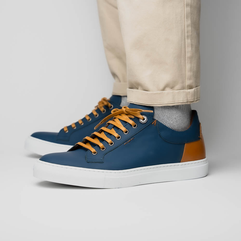Zelli Diaz Rubberized Calfskin Sneaker Navy (65-229-NVY)