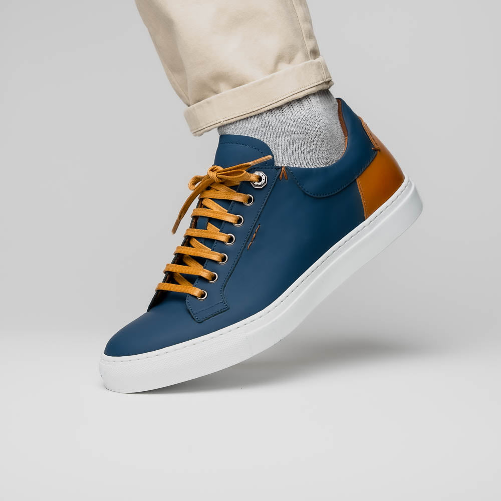 Zelli Diaz Rubberized Calfskin Sneaker Navy (65-229-NVY)