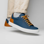 Zelli Diaz Rubberized Calfskin Sneaker Navy (65-229-NVY)