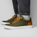 Zelli Diaz Rubberized Calfskin Sneaker Olive Green (65-229-OLV)
