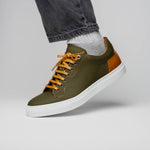 Zelli Diaz Rubberized Calfskin Sneaker Olive Green (65-229-OLV)
