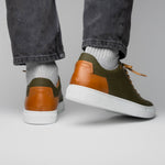 Zelli Diaz Rubberized Calfskin Sneaker Olive Green (65-229-OLV)