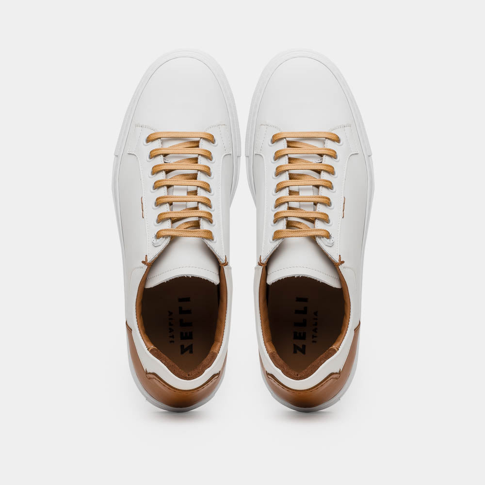 Zelli Diaz Rubberized Calfskin Sneaker White (65-229-WHT)