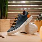 Zelli Diaz Rubberized Calfskin Sneaker Navy (65-229-NVY)