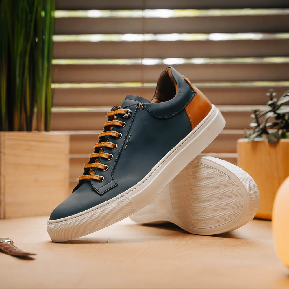 Zelli Diaz Rubberized Calfskin Sneaker Navy (65-229-NVY)