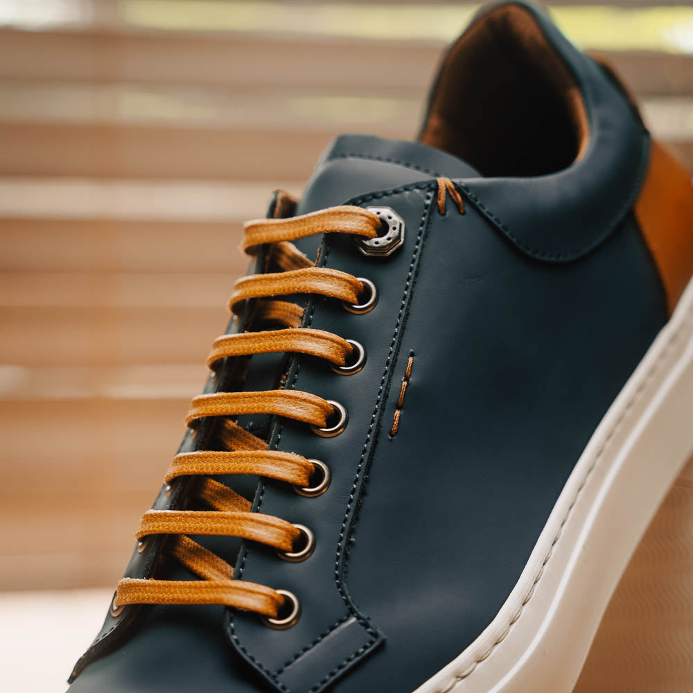 Zelli Diaz Rubberized Calfskin Sneaker Navy (65-229-NVY)