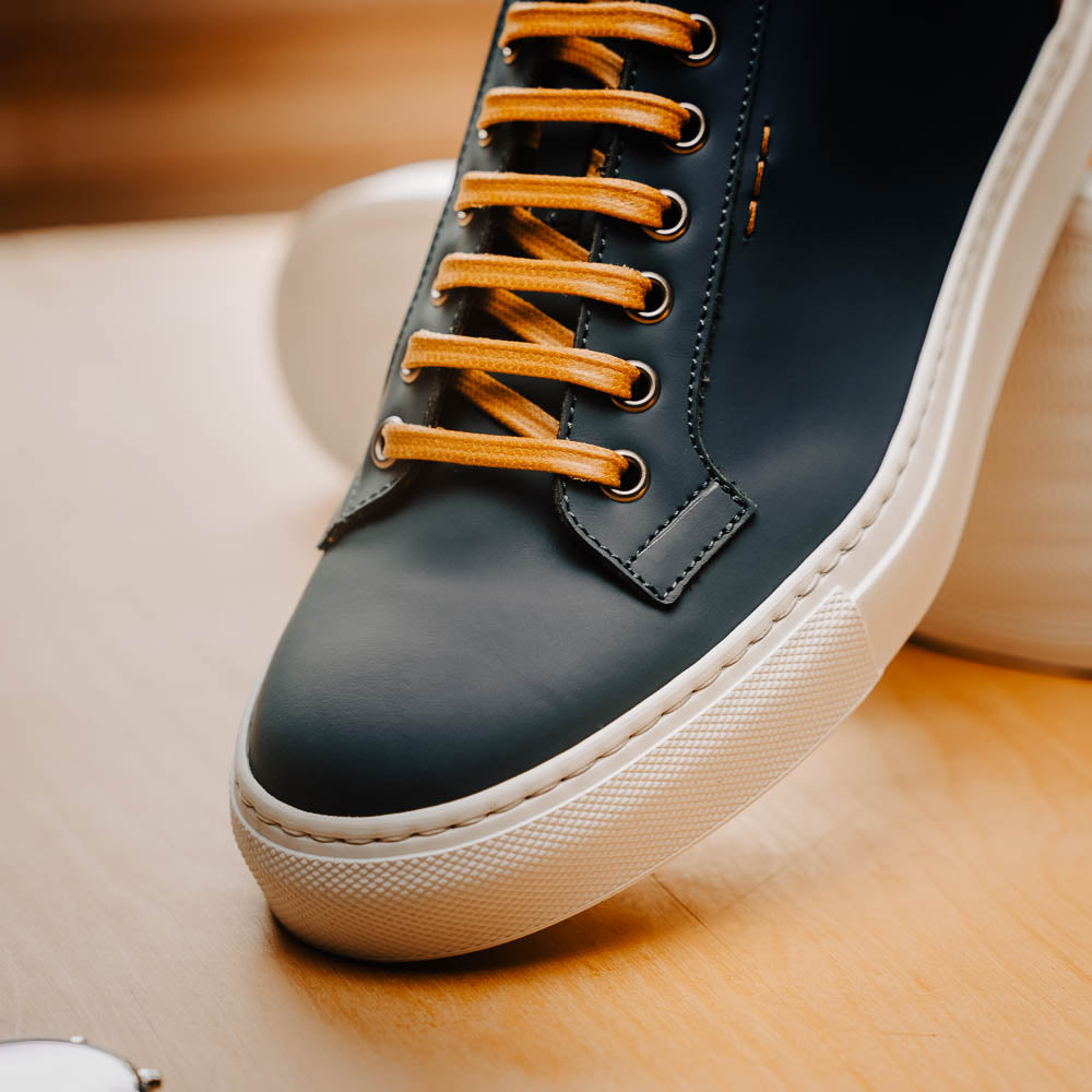 Zelli Diaz Rubberized Calfskin Sneaker Navy (65-229-NVY)