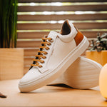 Zelli Diaz Rubberized Calfskin Sneaker White (65-229-WHT)