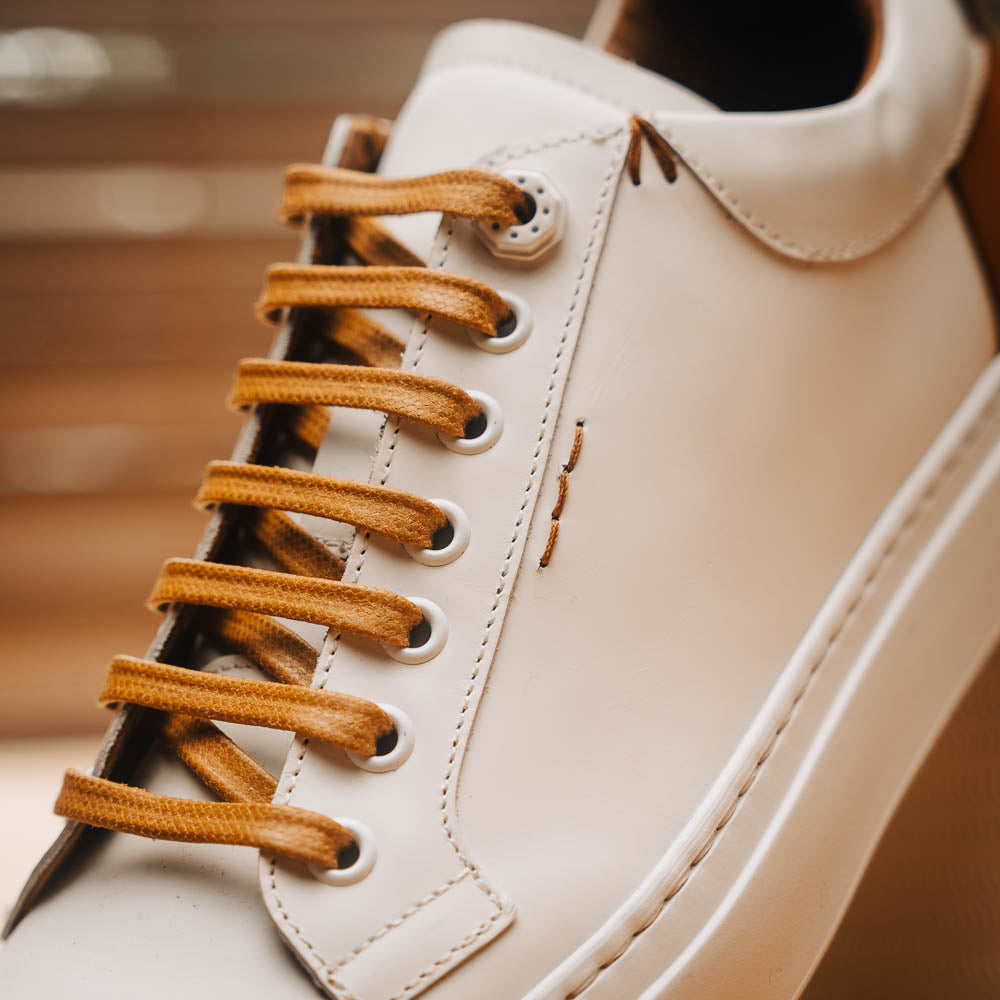Zelli Diaz Rubberized Calfskin Sneaker White (65-229-WHT)