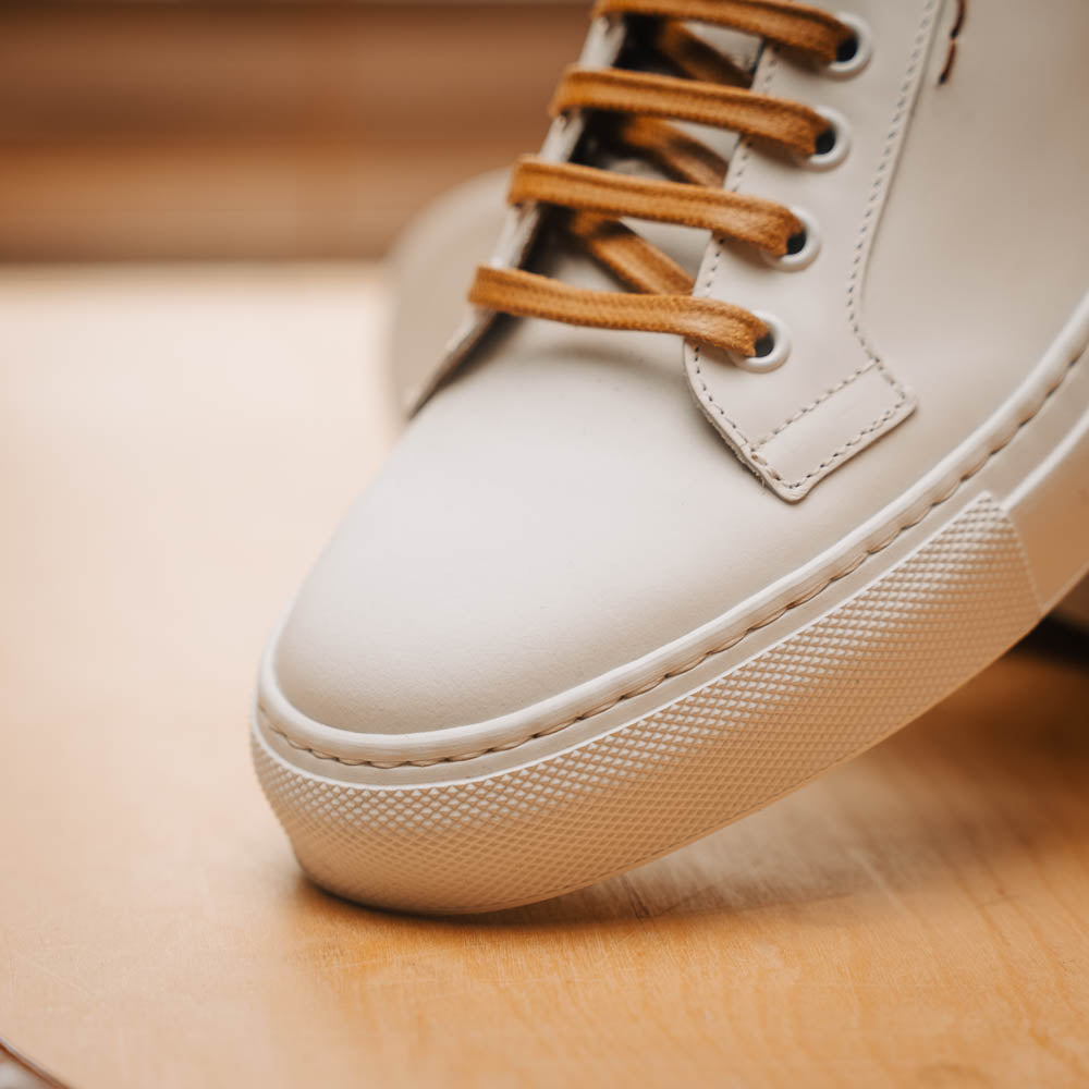 Zelli Diaz Rubberized Calfskin Sneaker White (65-229-WHT)