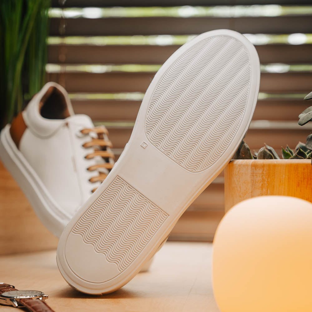 Zelli Diaz Rubberized Calfskin Sneaker White (65-229-WHT)