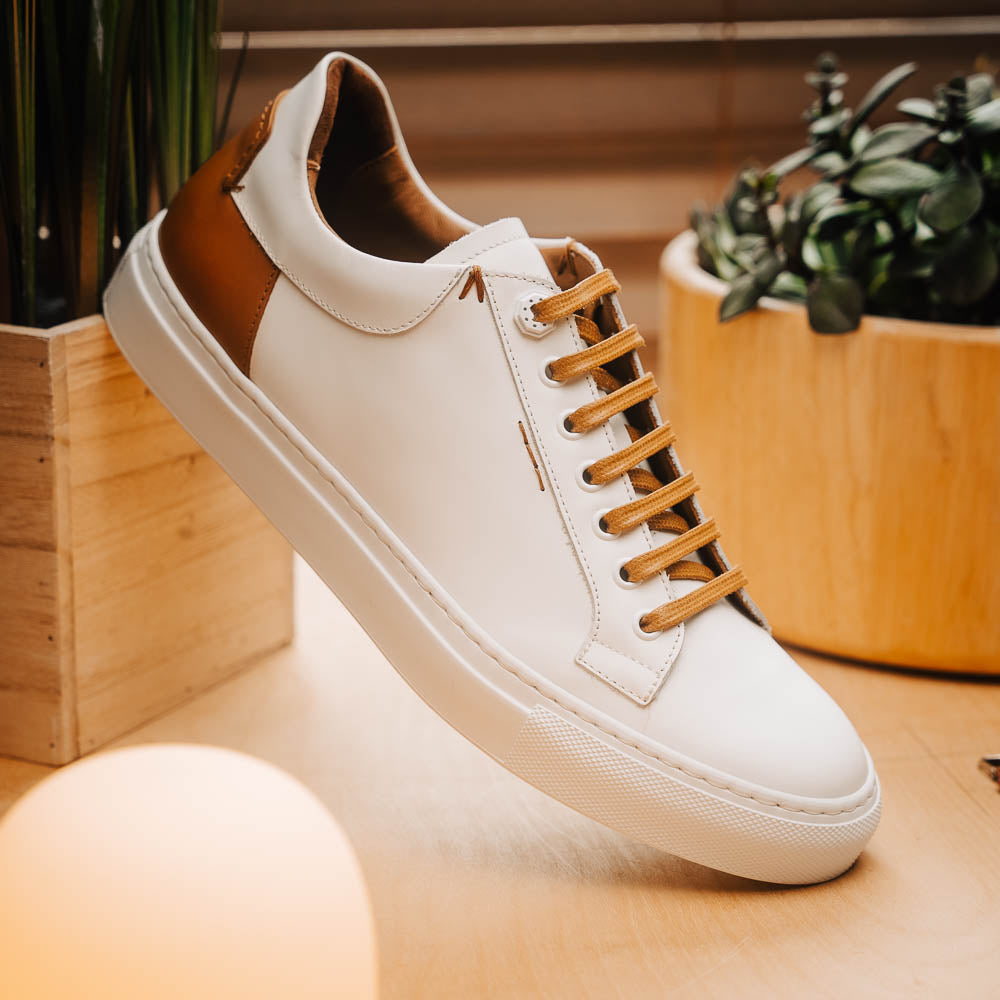 Zelli Diaz Rubberized Calfskin Sneaker White (65-229-WHT)
