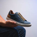 Zelli Diaz Rubberized Calfskin Sneaker Navy (65-229-NVY)