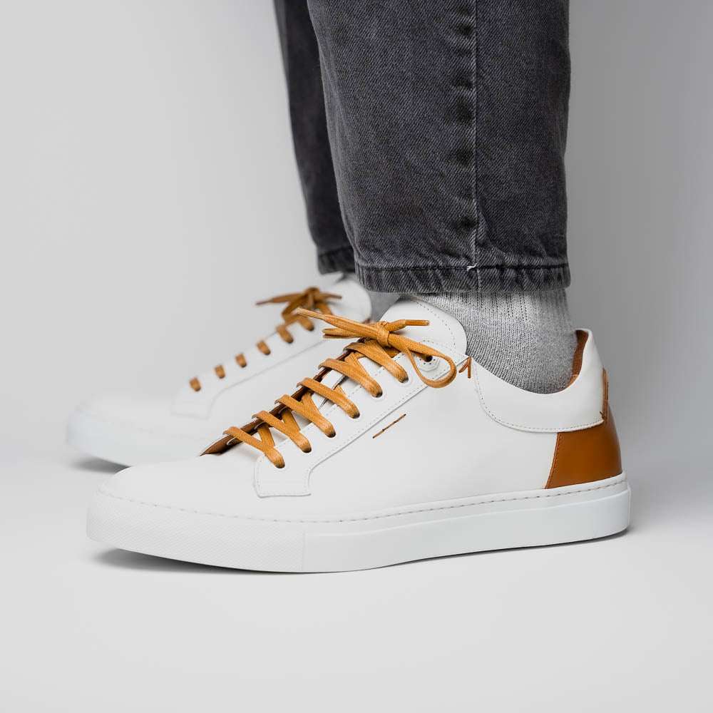 Zelli Diaz Rubberized Calfskin Sneaker White (65-229-WHT)