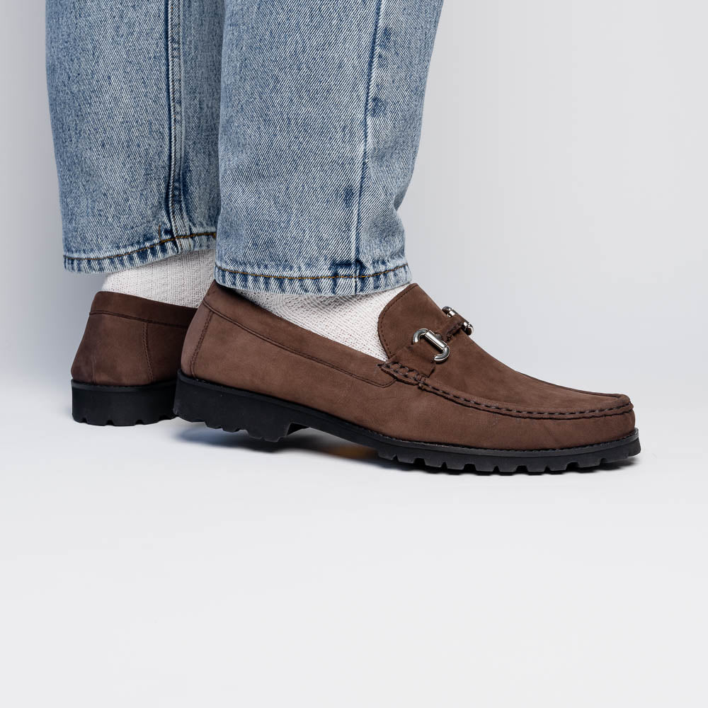 Robert Zur Dillon Suede Bit Loafers Chocolate