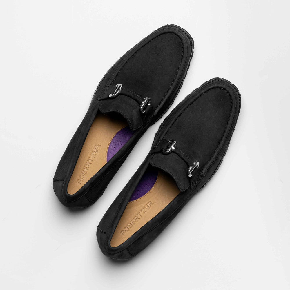Robert Zur Dillon Suede Bit Loafers Black