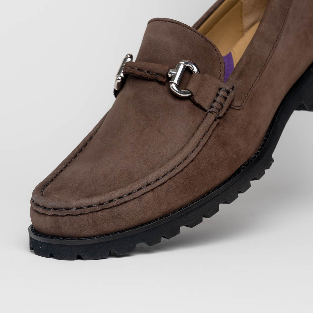 Robert Zur Dillon Suede Bit Loafers Chocolate