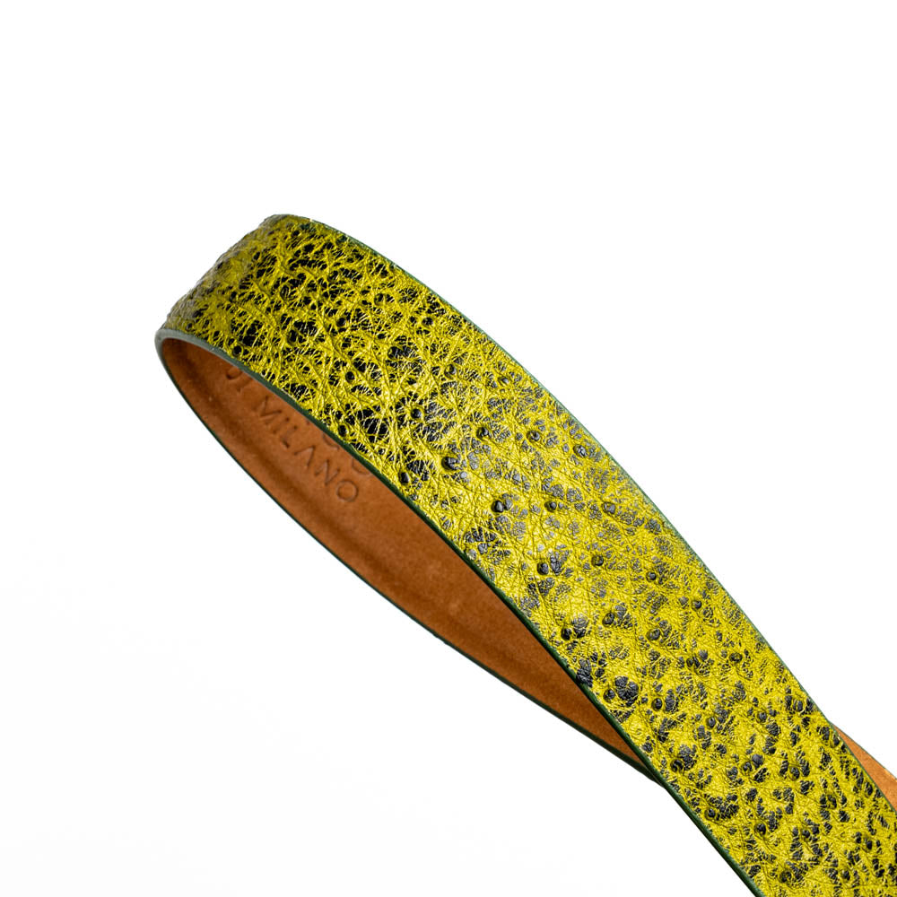 Marco Di Milano Domenico Ostrich Quill Belt Antique Green