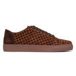 Donald Pliner Alto Woven Suede Sneaker Shoe Chocolate