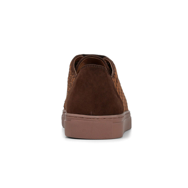 Donald Pliner Alto Woven Suede Sneaker Shoe Chocolate