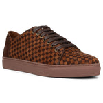 Donald Pliner Alto Woven Suede Sneaker Shoe Chocolate