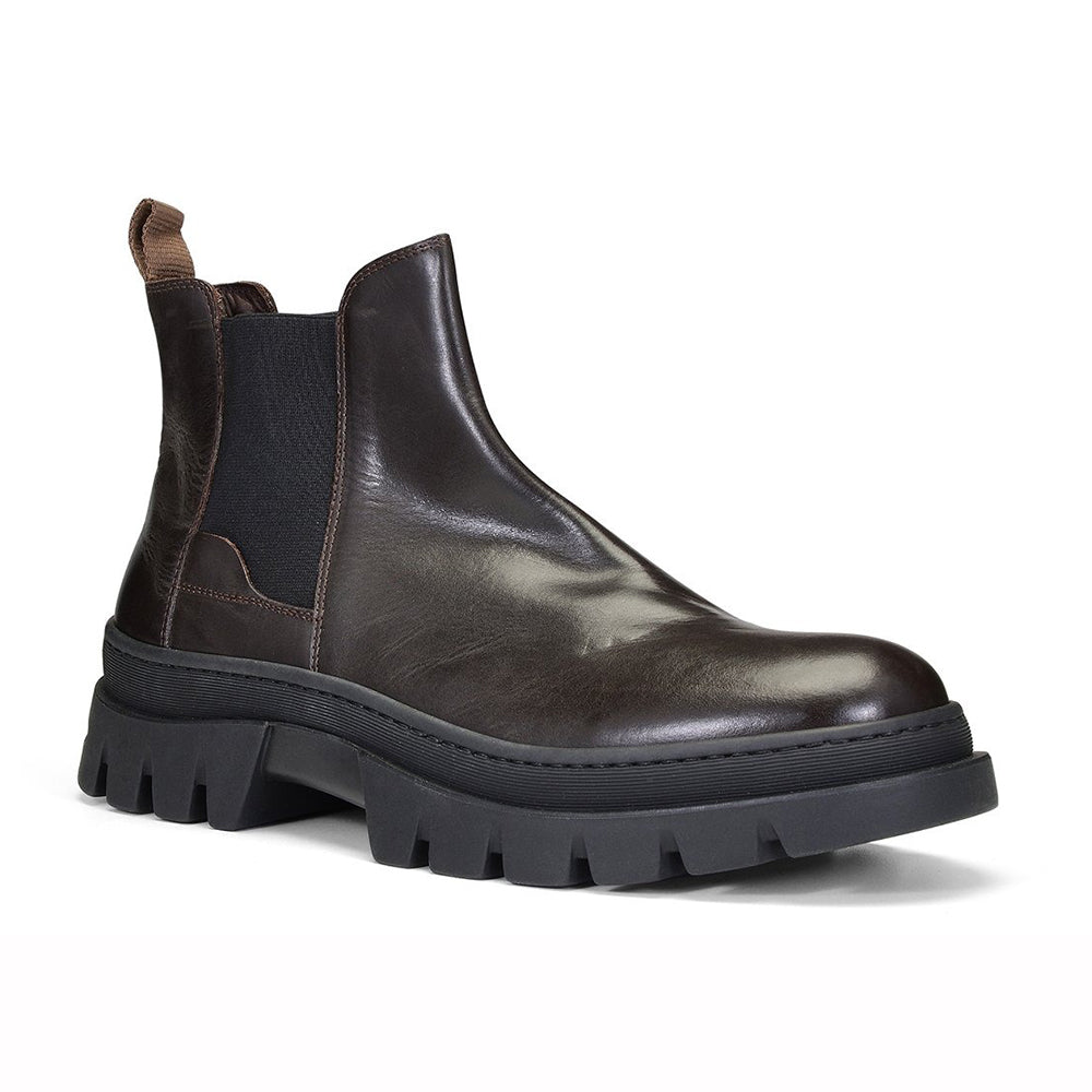 Donald Pliner Anderson Calfskin Chelsea Boots Dark Brown