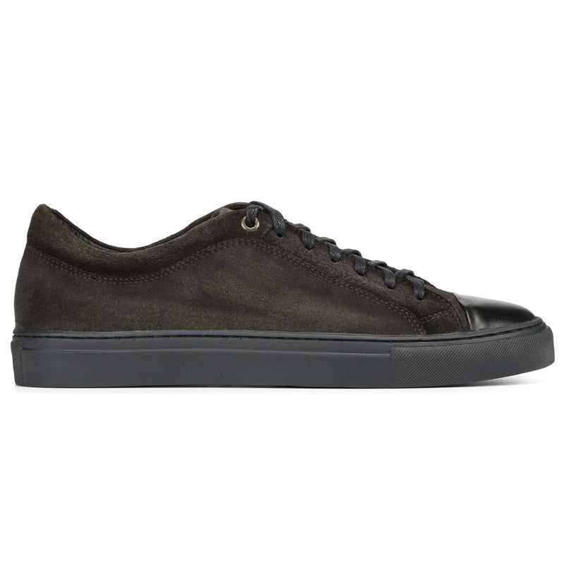 Donald Pliner Berkeley Suede Calf Sneaker Shoe Dark Gray