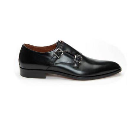 Donald Pliner Sanat 06 Calfskin Double Monk Strap Black