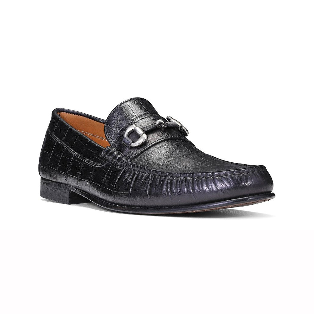 Donald Pliner Clint Brushed Crocco Loafers Black
