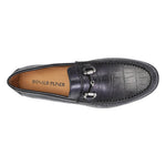 Donald Pliner Clint Brushed Crocco Loafers Black