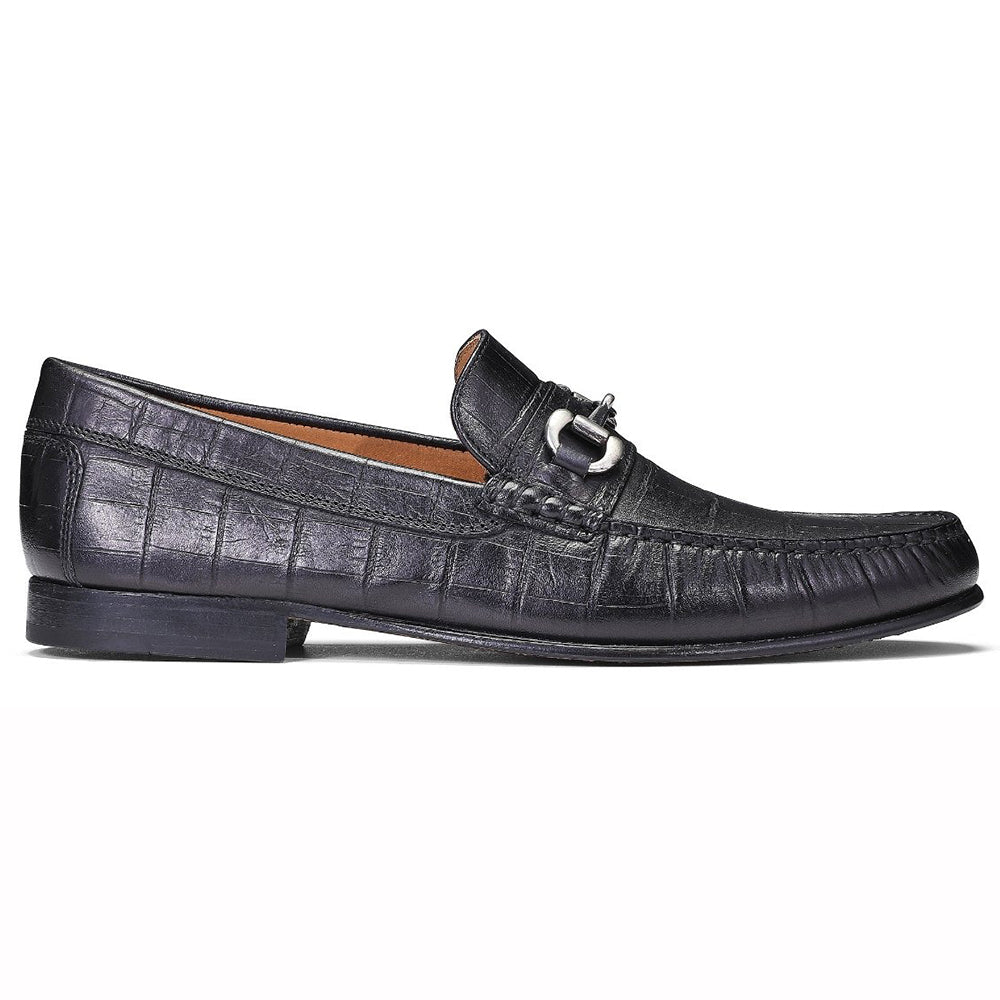 Donald Pliner Clint Brushed Crocco Loafers Black