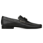Donald Pliner Dacio Ostrich Embossed Loafer Shoe Black