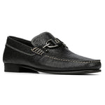 Donald Pliner Dacio Ostrich Embossed Loafer Shoe Black