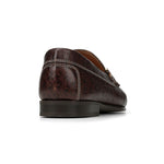 Donald Pliner Dacio Ostrich Embossed Loafer Shoe Brown